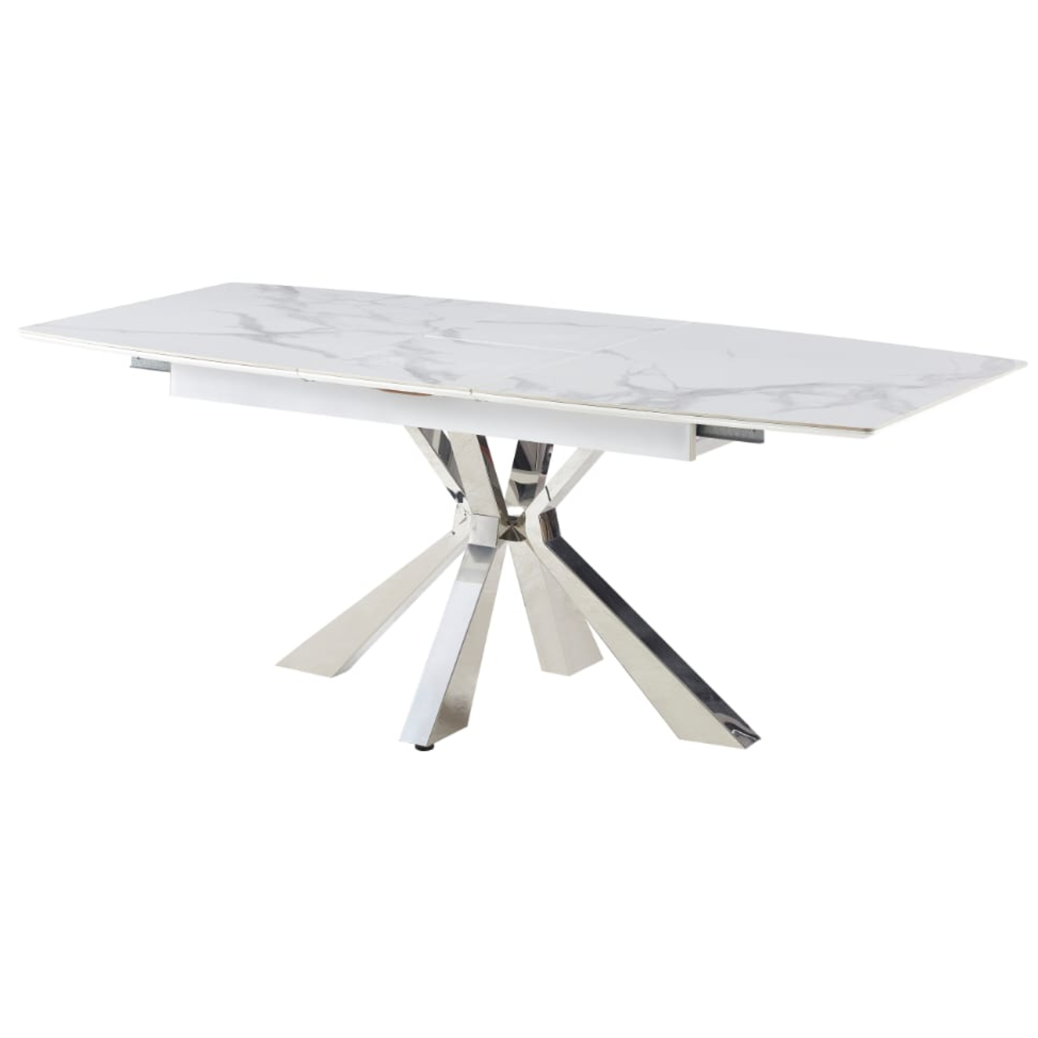 Table a manger extensible en marbre et pieds métallique