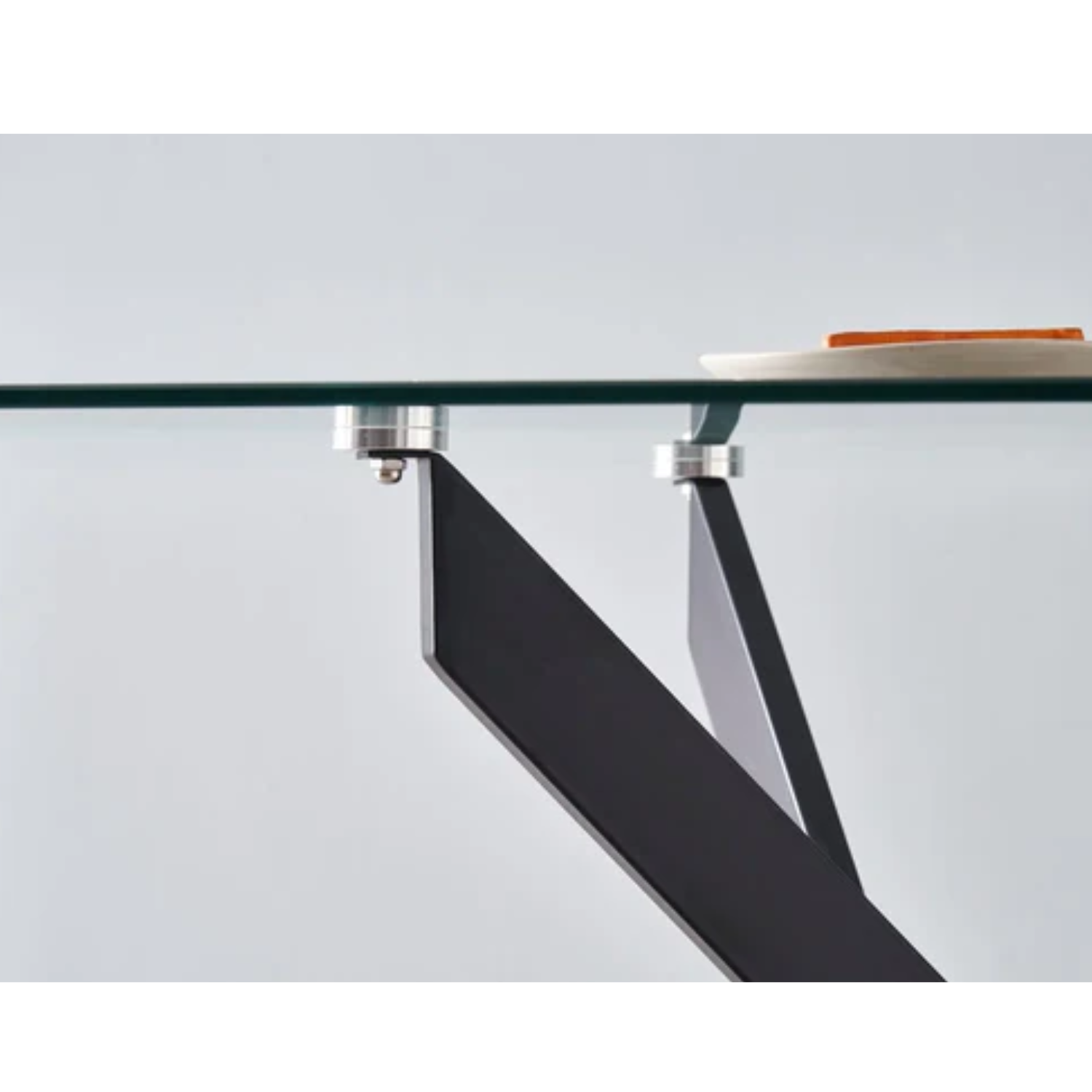Table à Manger ALIA rectangulaire plateau en verre trempé et Pieds couleur noir