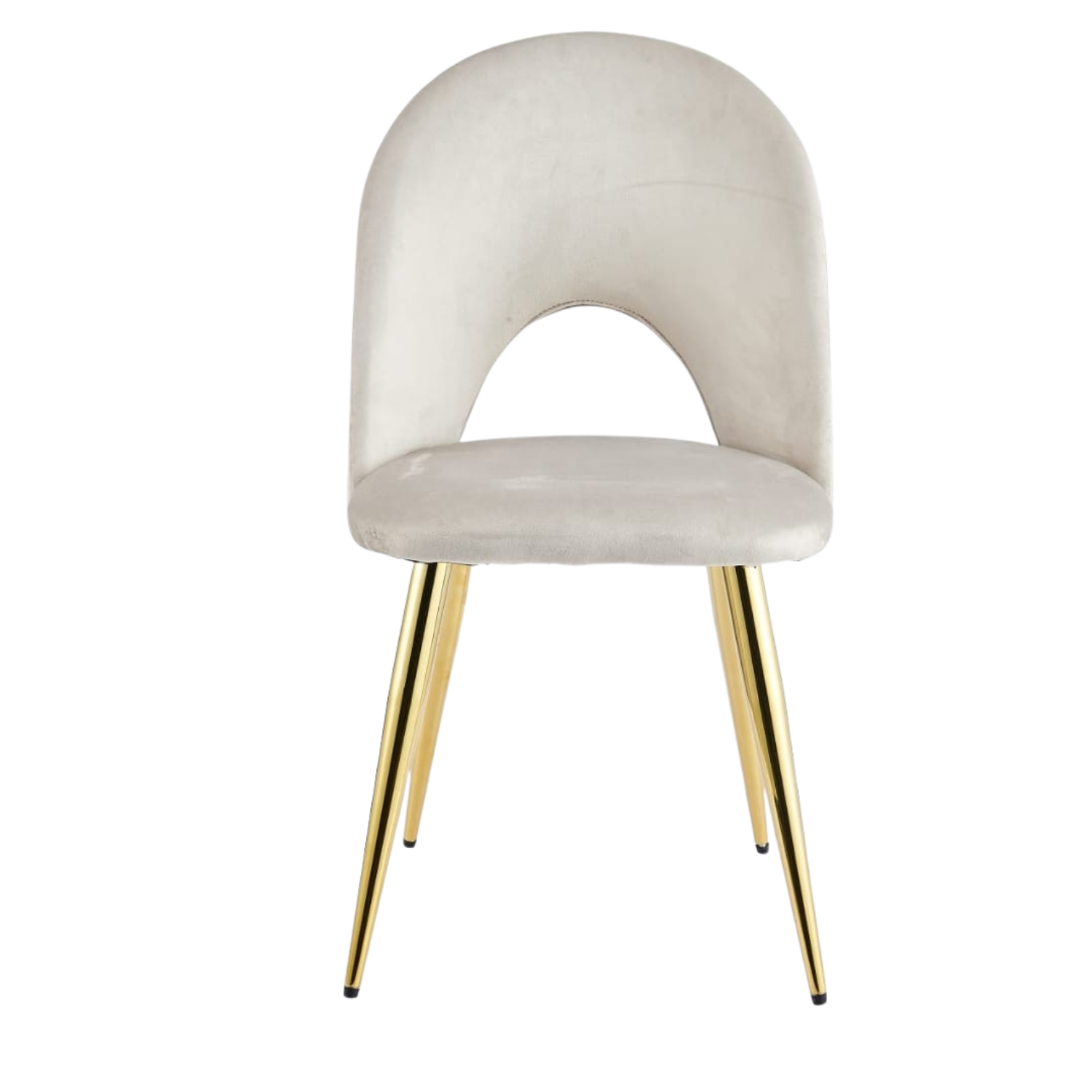 Chaise en velours avec piètement noir ou doré – L 45 cm x P 45 cm x H 90 cm