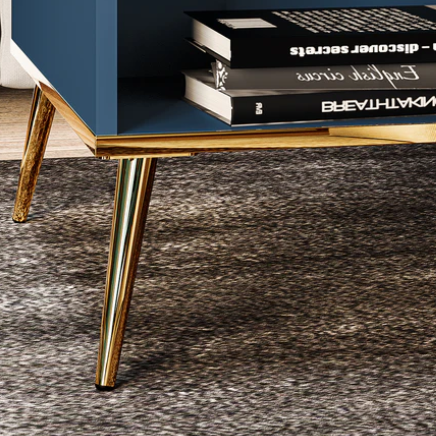 Table Basse Labrador avec Bordure ABS et Pieds Métalliques  - Élégance Moderne et Résistance