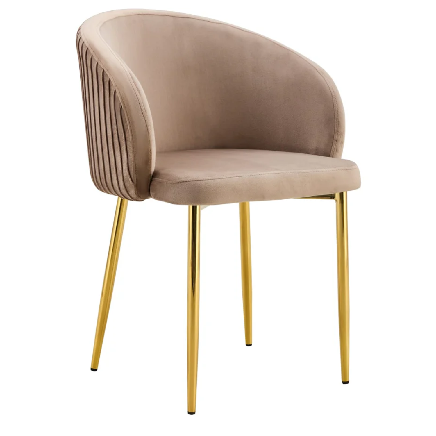 Chaise avec assise en velours et piètement en acier