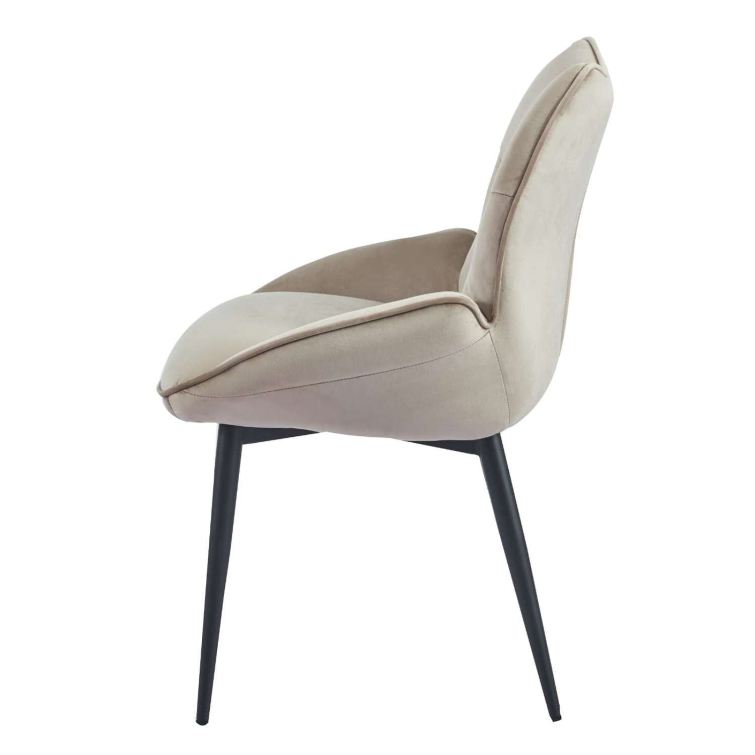 chaise Assise ergonomique en velours & pieds métal
