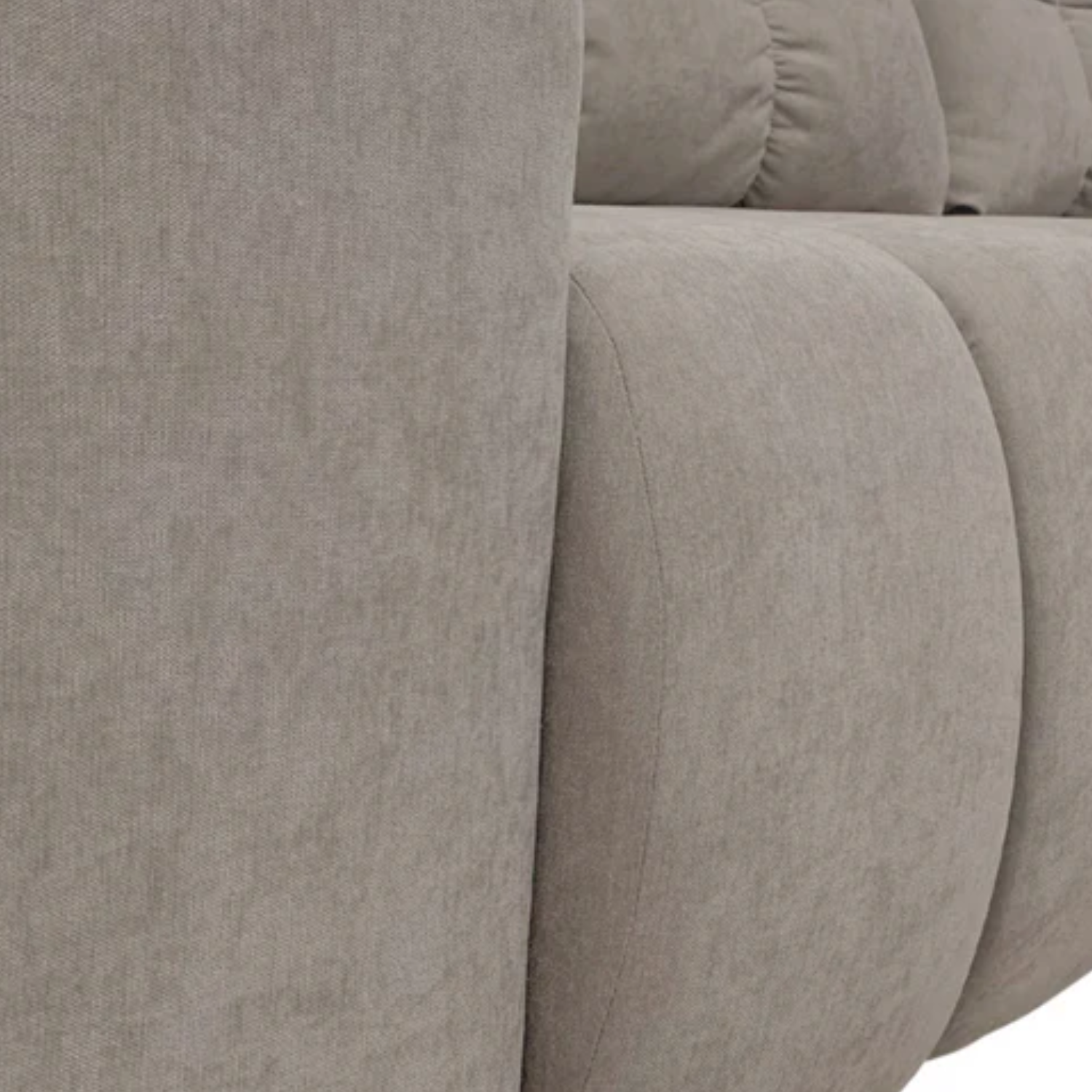 Canapé d’angle convertible en tissu Taupe, fonction couchage et coffre intégré