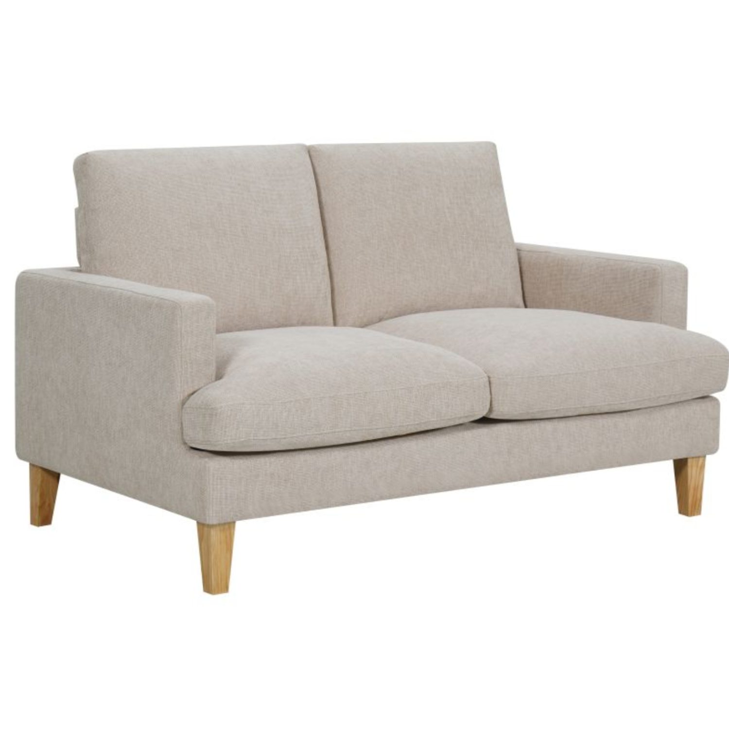 Canapé droit 2 places en tissu - Pieds Bois