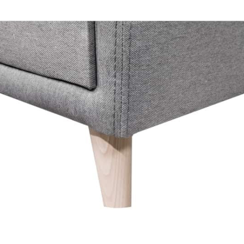 Canapé d'angle fixe convertible en tissu et pieds bois