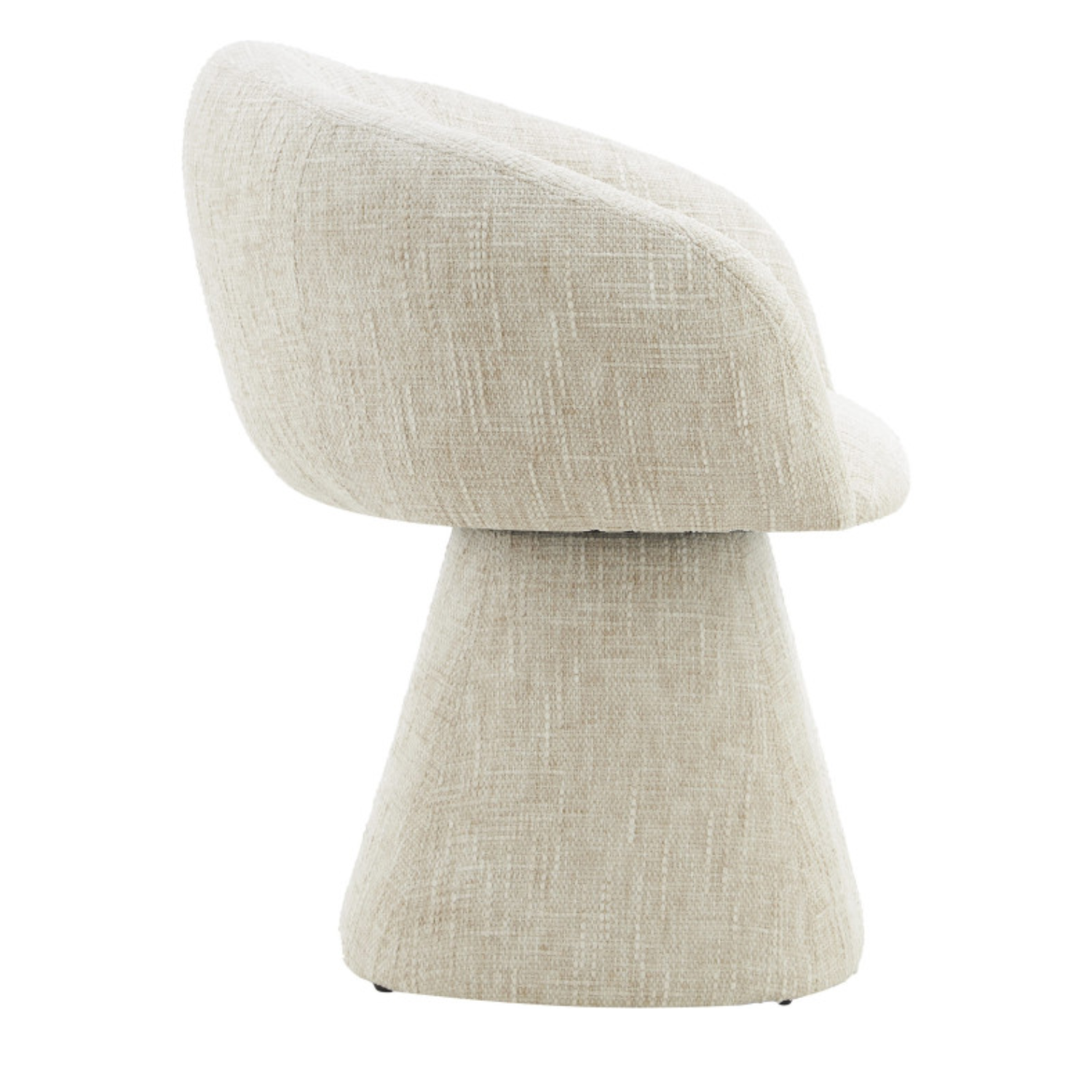 Chaise design – Assise et dossier en tissu bouclé, piétement acier (Beige / Gris clair)