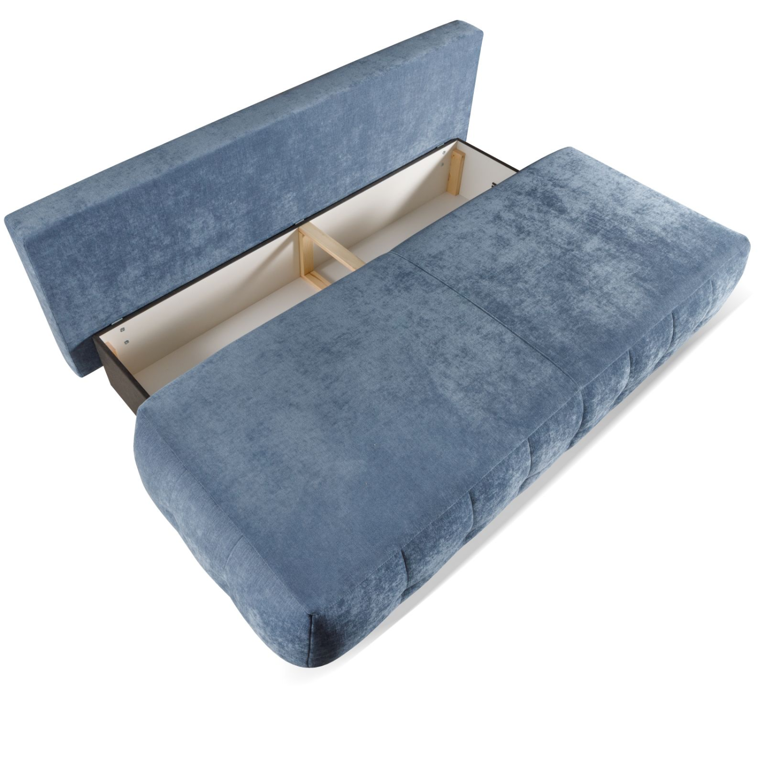 Canapé-lit matelassé 211 cm sans côtés avec fonction couchage, coffre