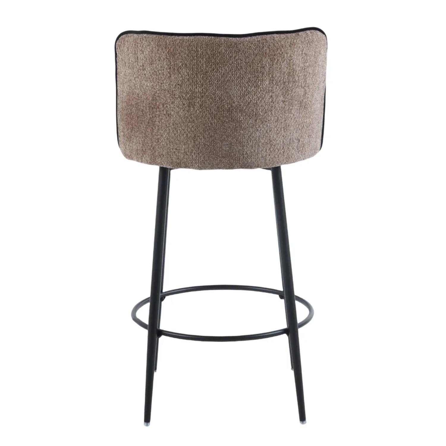 Tabouret de bar en velours – Pied métal noir – Assise confortable– H99 cm