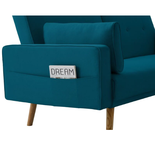 Canapé droit 3 places scandinave convertible en tissu