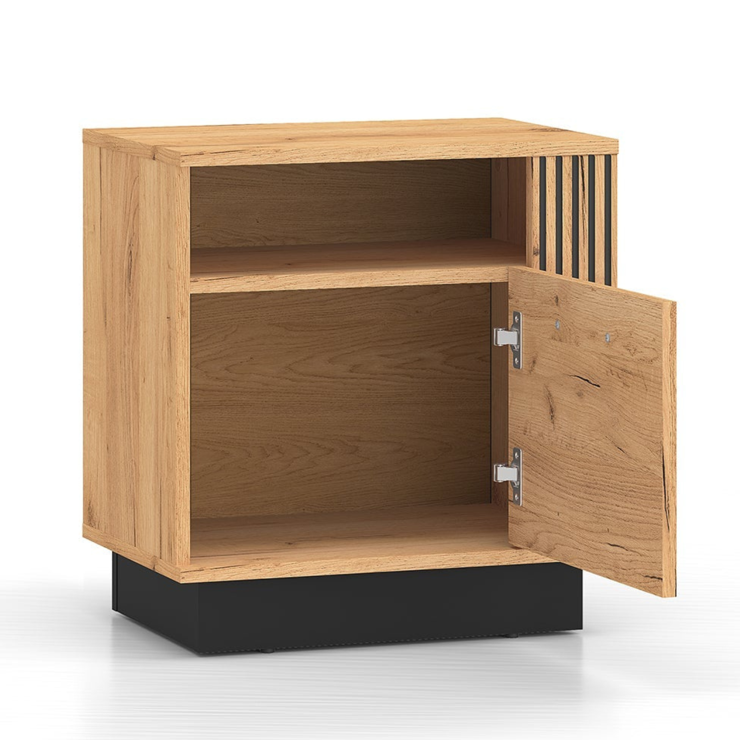Table de Chevet Chêne Craft Gold et Noir – Assemblage Droite-Gauche, Design Moderne et Résistant