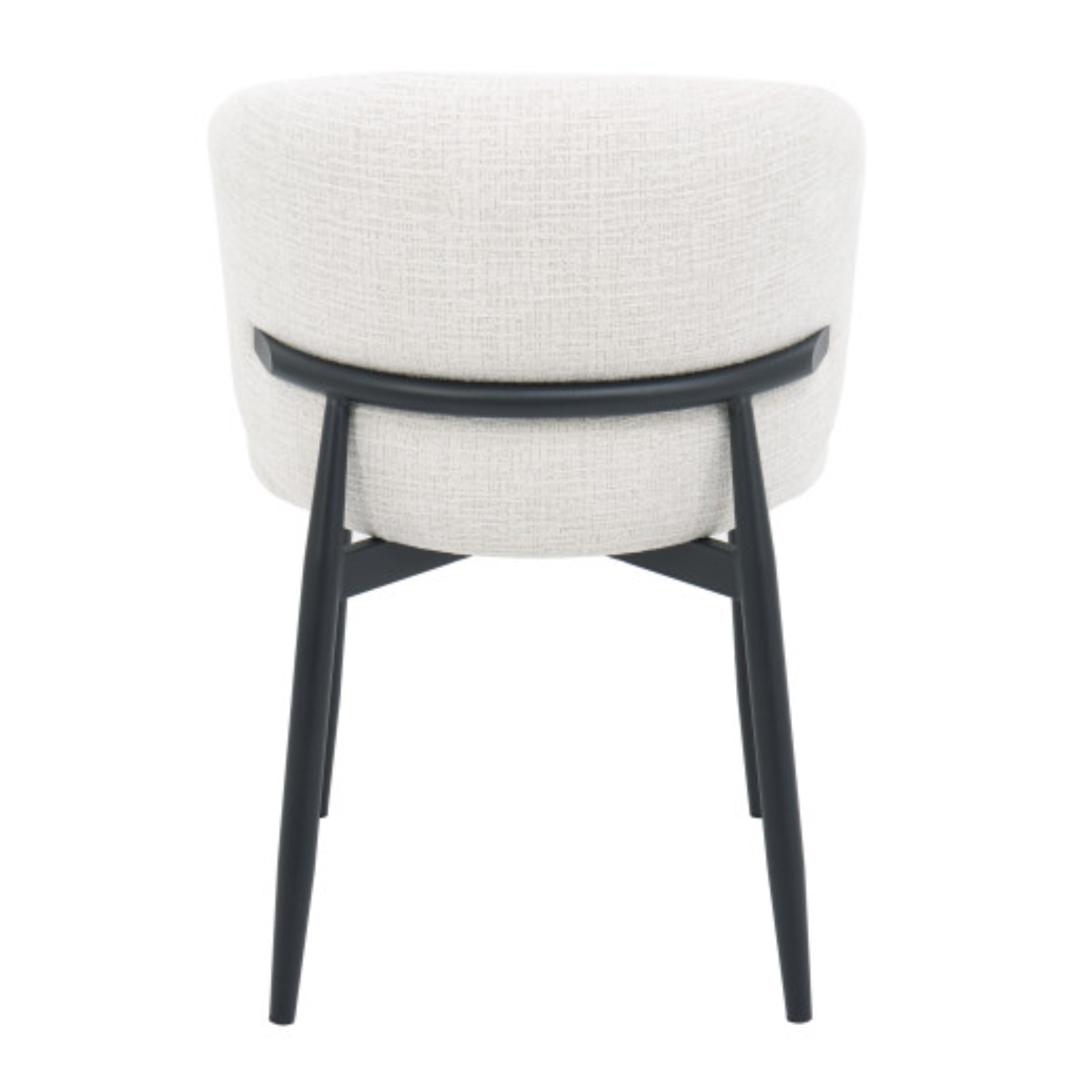 Chaise design – Assise et dossier en tissu, piétement acier (Beige ou Blanc)