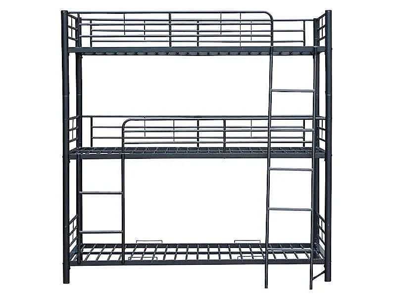 Lit superposé TRIO revêtement et sommier en acier 90 x 190 cm - Decora Home