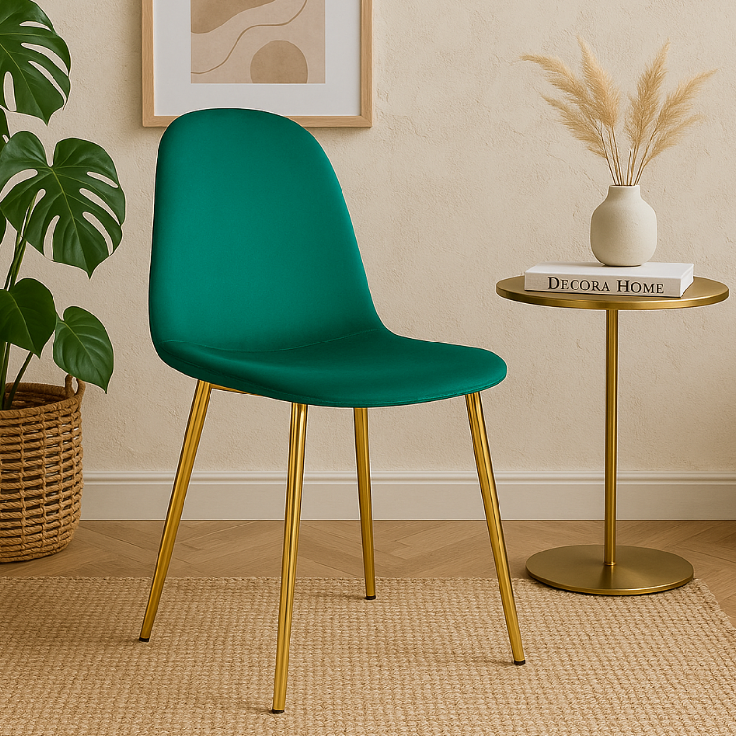 Chaises Scandinaves en Velours  – Couleurs Tendance & Pieds Métal