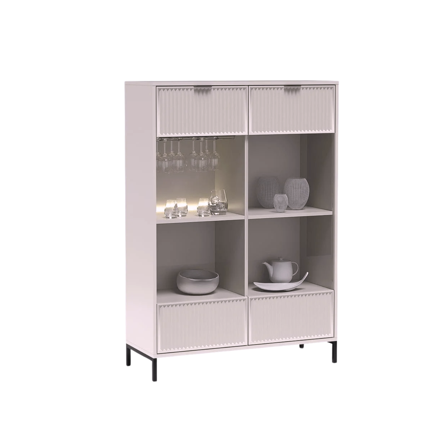 Vitrine Élégante avec Support à Verres et Éclairage LED - Decora Home