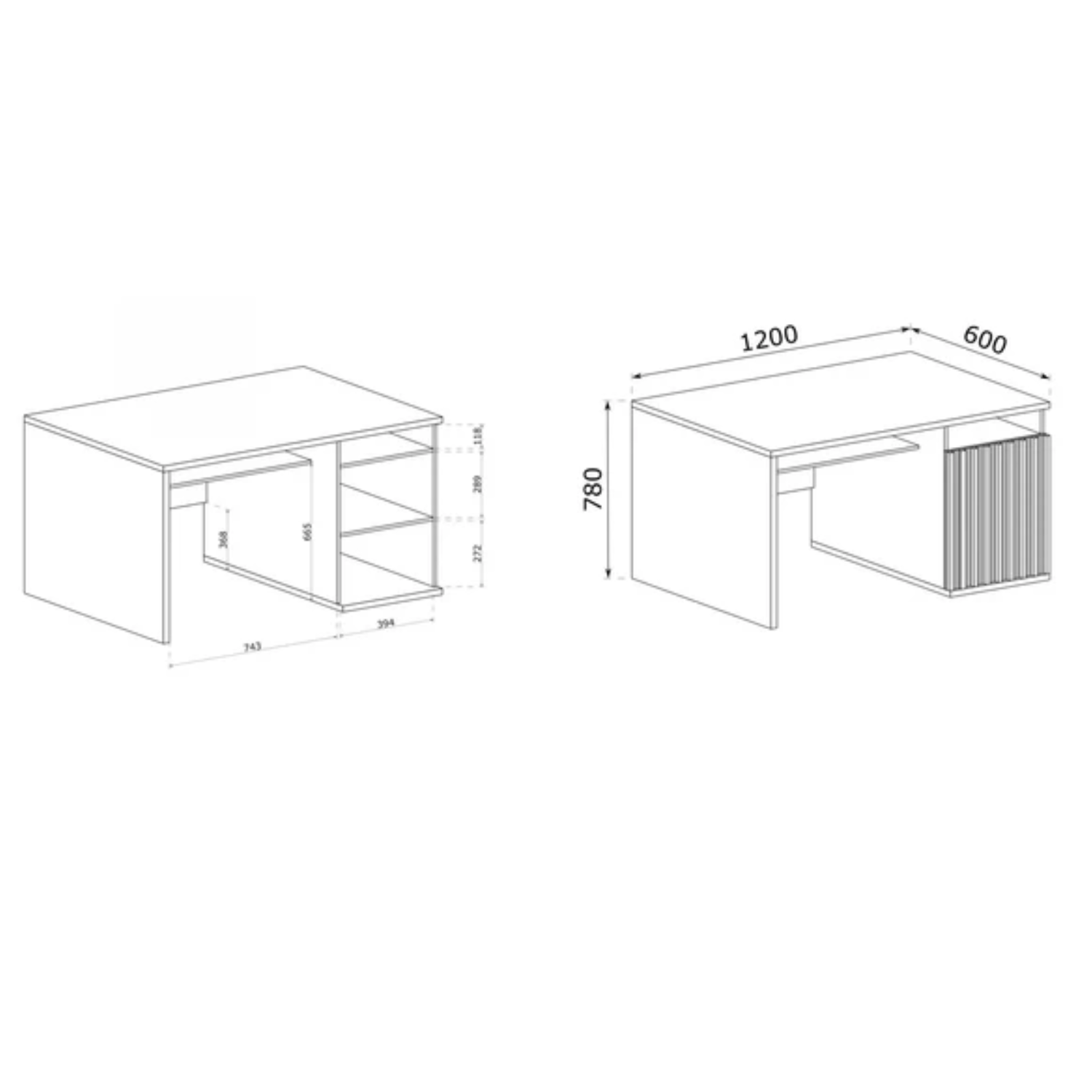 Bureau – Design moderne avec rangement, étagère coulissante et finition élégante