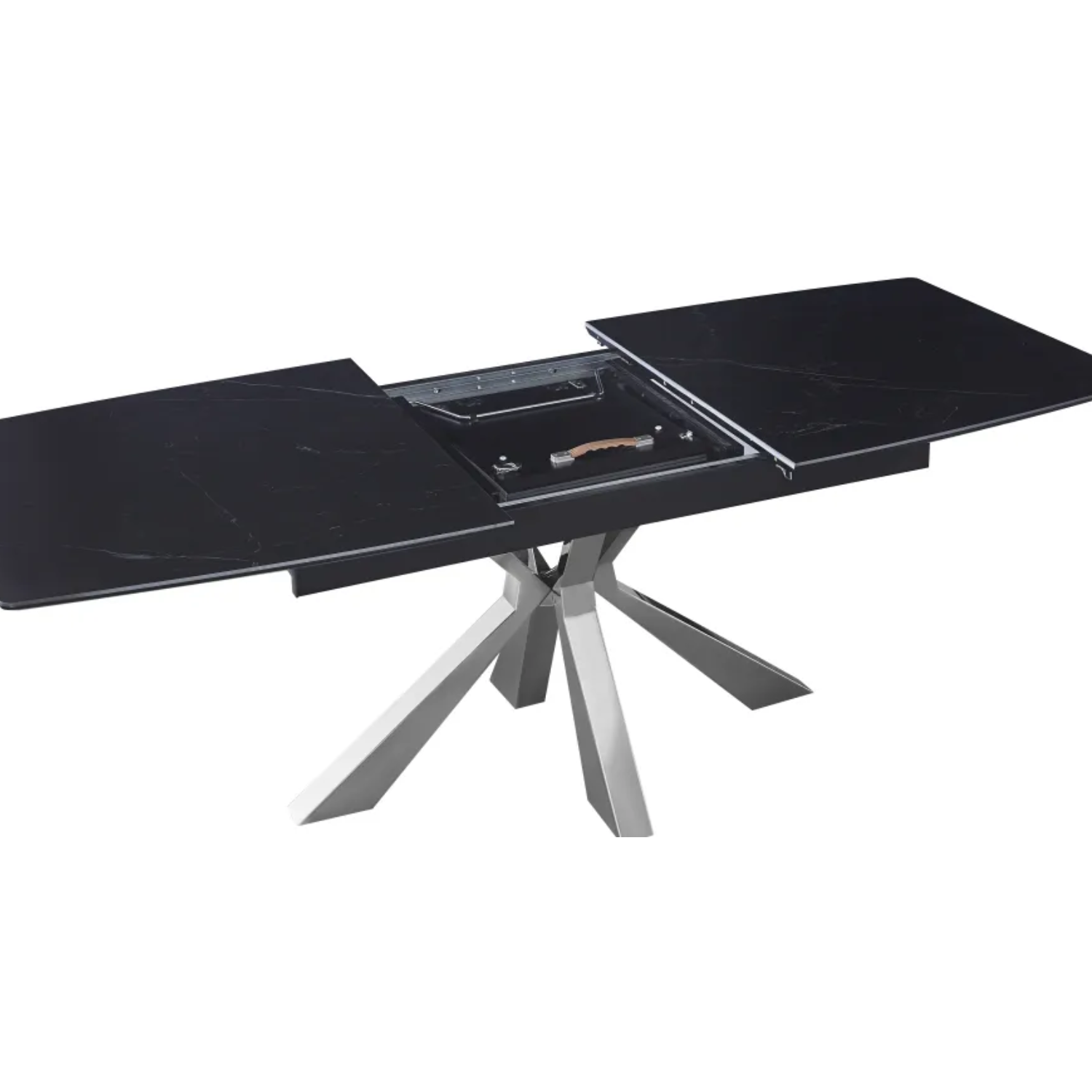 Table a manger extensible en marbre et pieds métallique