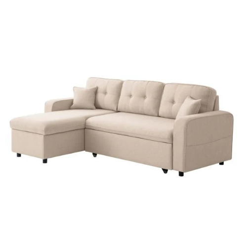 Canapé d'angle convertible réversible en tissu