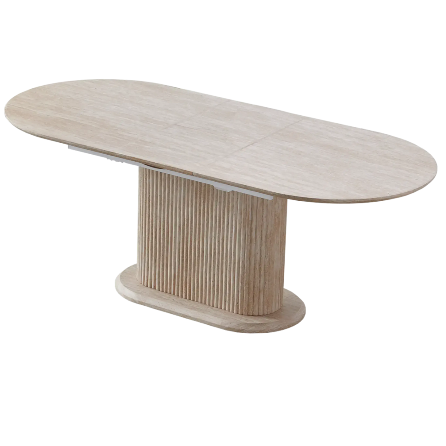 Table à manger extensible – Plateau céramique effet travertin - 160-200 Cm