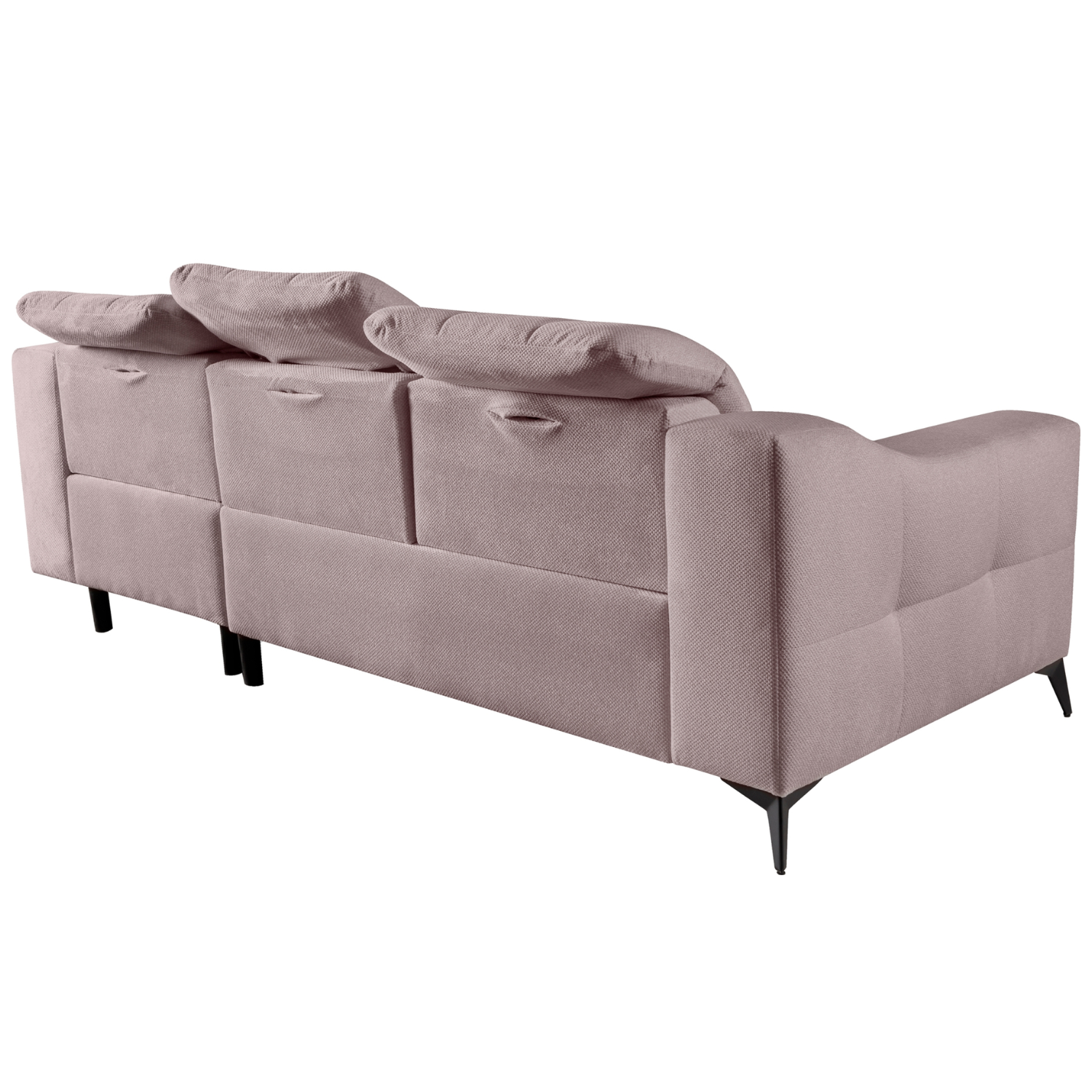 Canapé d’angle convertible en tissu avec appuis-tête réglables ,coffre et couchage 200x136 cm