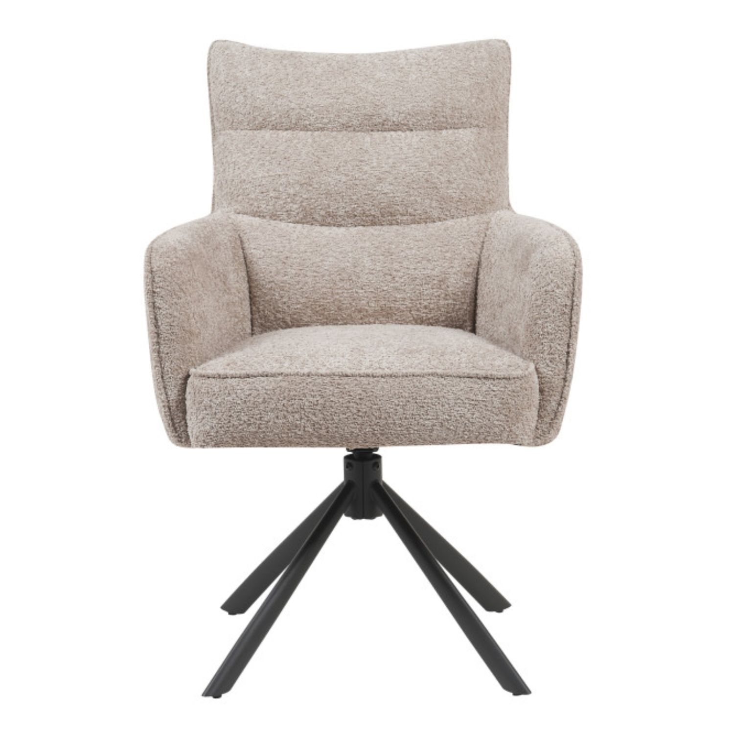Chaise design – Assise en tissu bouclé, piétement acier pivotant (Beige ou Taupe)