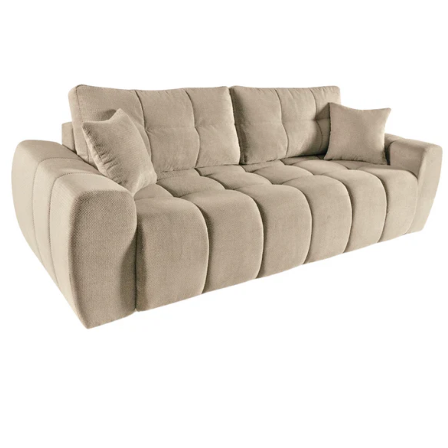 Canapé convertible avec accoudoirs – Couchage élargi & confort moderne en tissu Dunbar 25, disponible en gris ou en beige