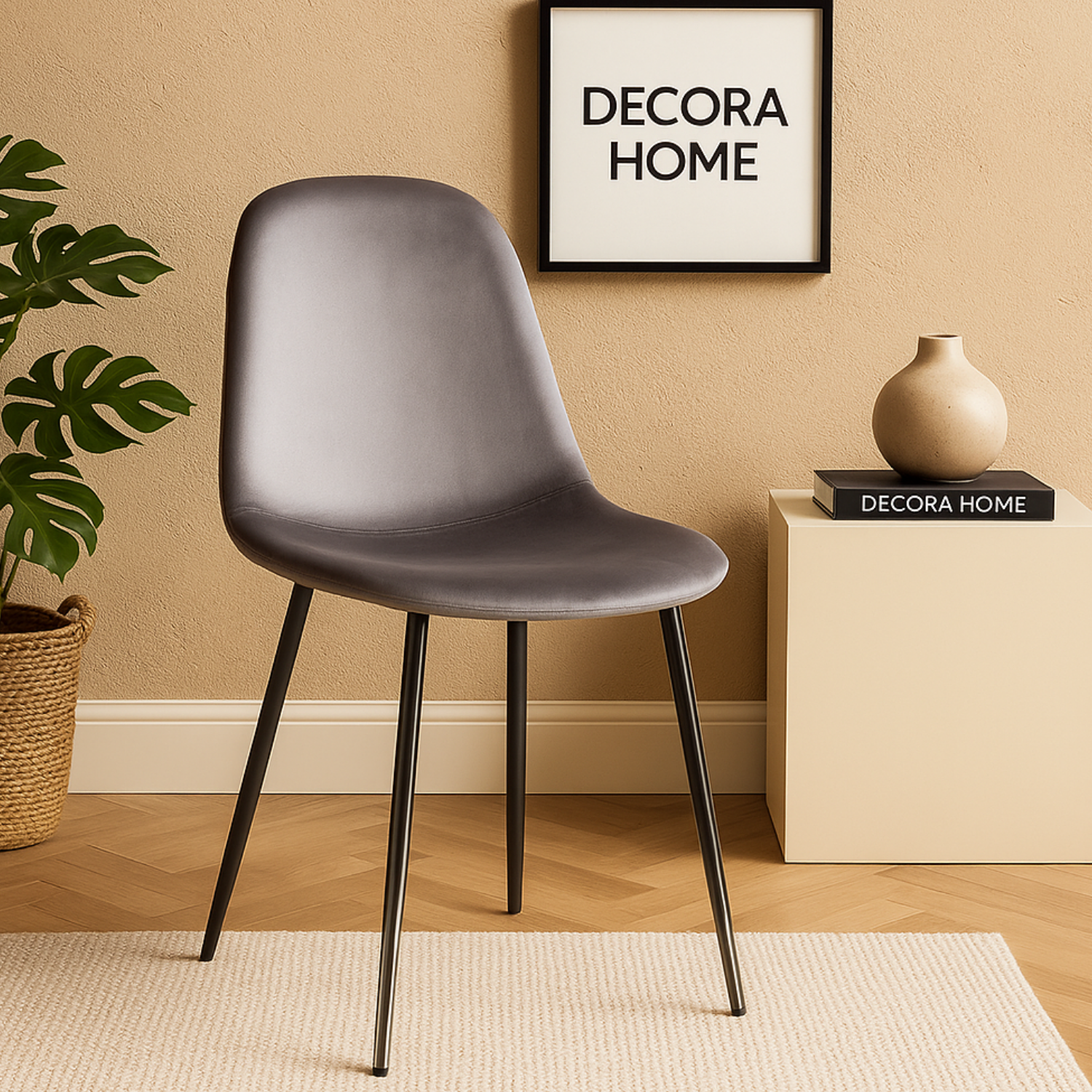 Chaises Scandinaves en Velours  – Couleurs Tendance & Pieds Métal