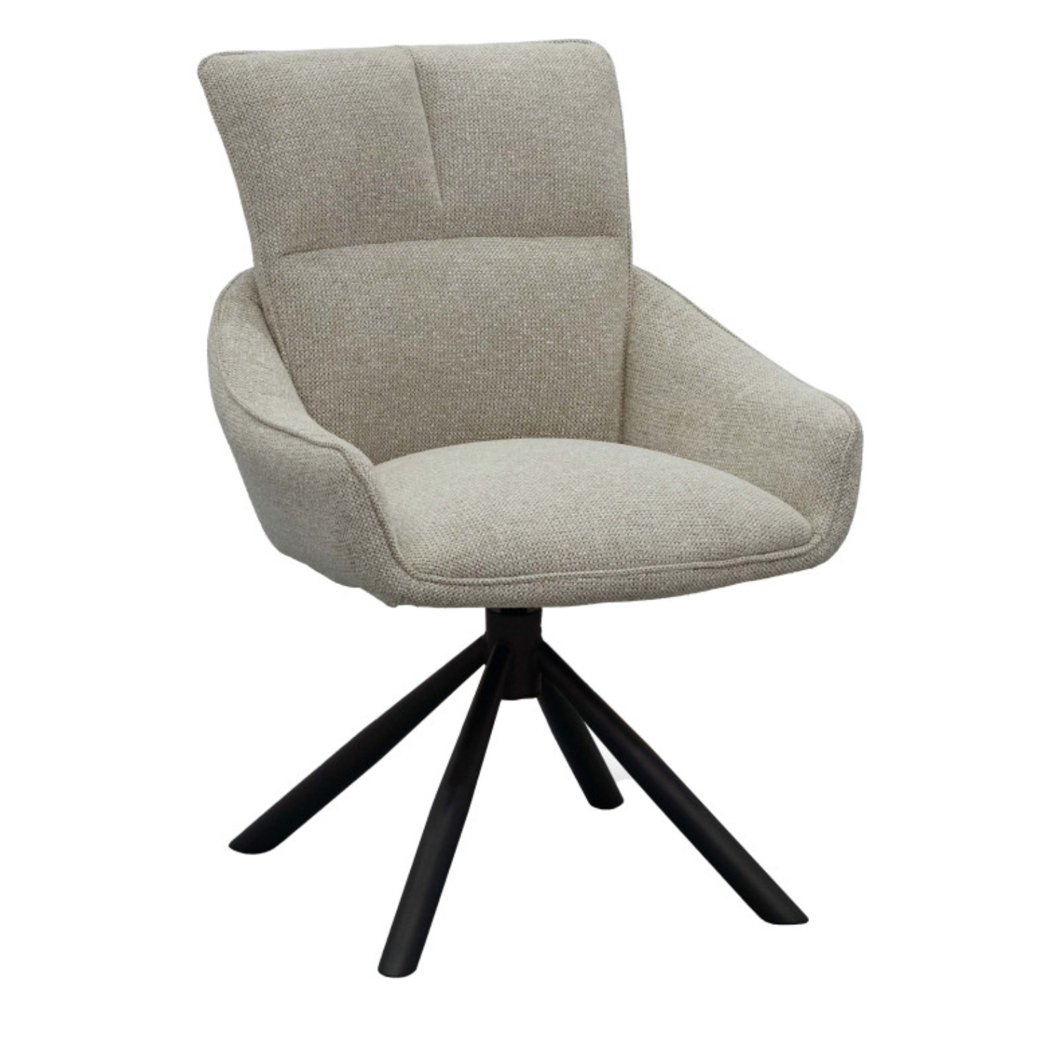 Chaise design – Assise et dossier en tissu, piétement acier (Gris / Blanc)