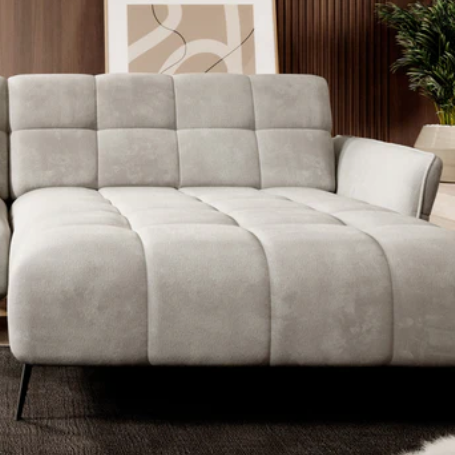 Canapé d’Angle  Haut de Gamme – Réglage Électrique de l’Assise, Design Moderne, Confort Sur Mesure | Tissu Premium & Structure Robuste