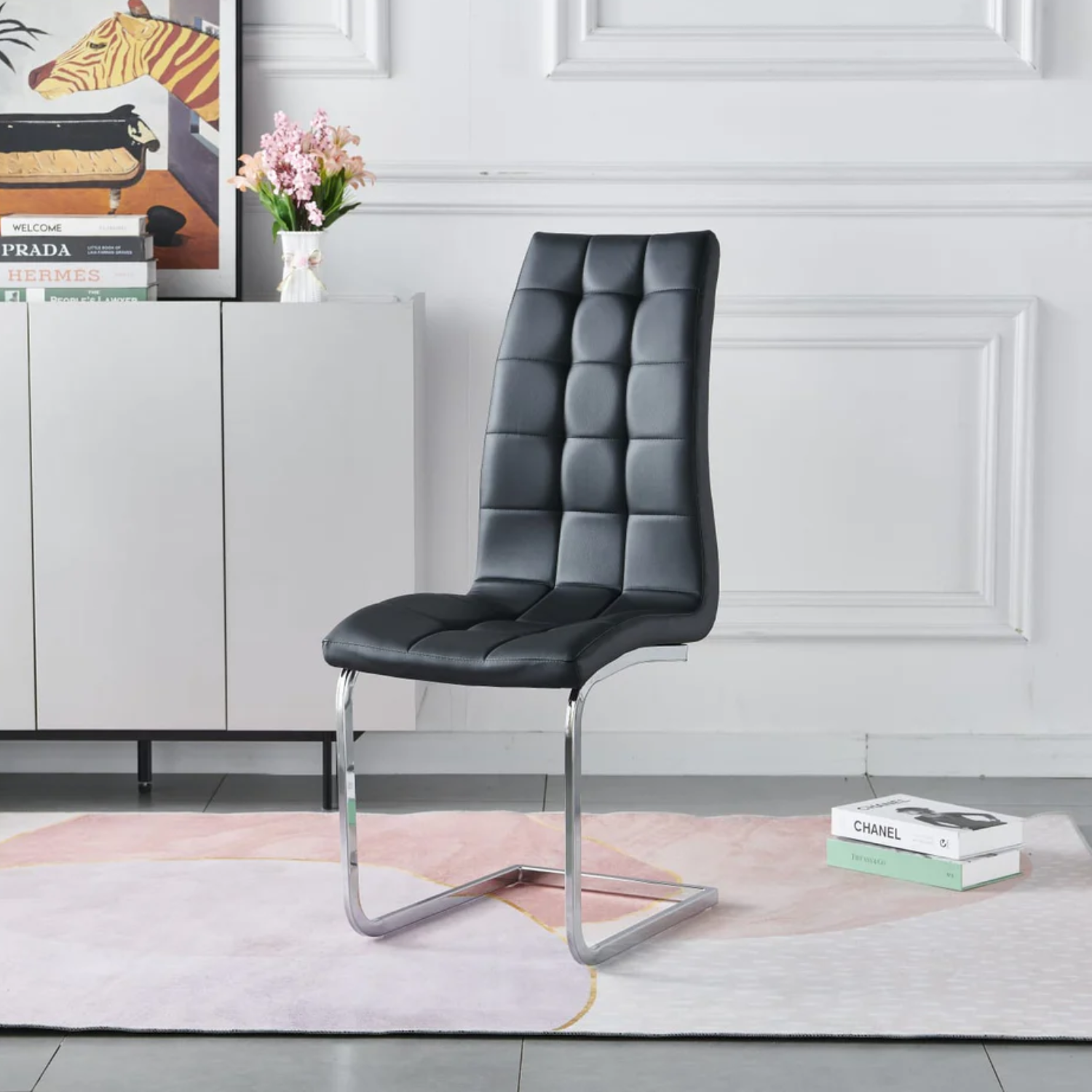 Chaise en Similicuir avec Piètement en Acier– Élégance moderne & confort au quotidien