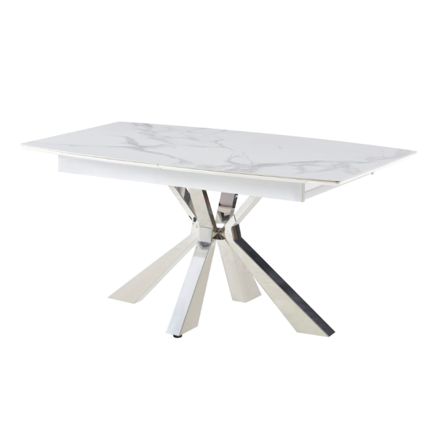 Table a manger extensible en marbre et pieds métallique