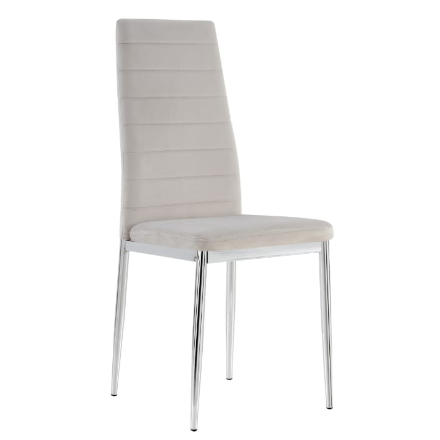 Chaise en velours et pieds en acier inoxydable