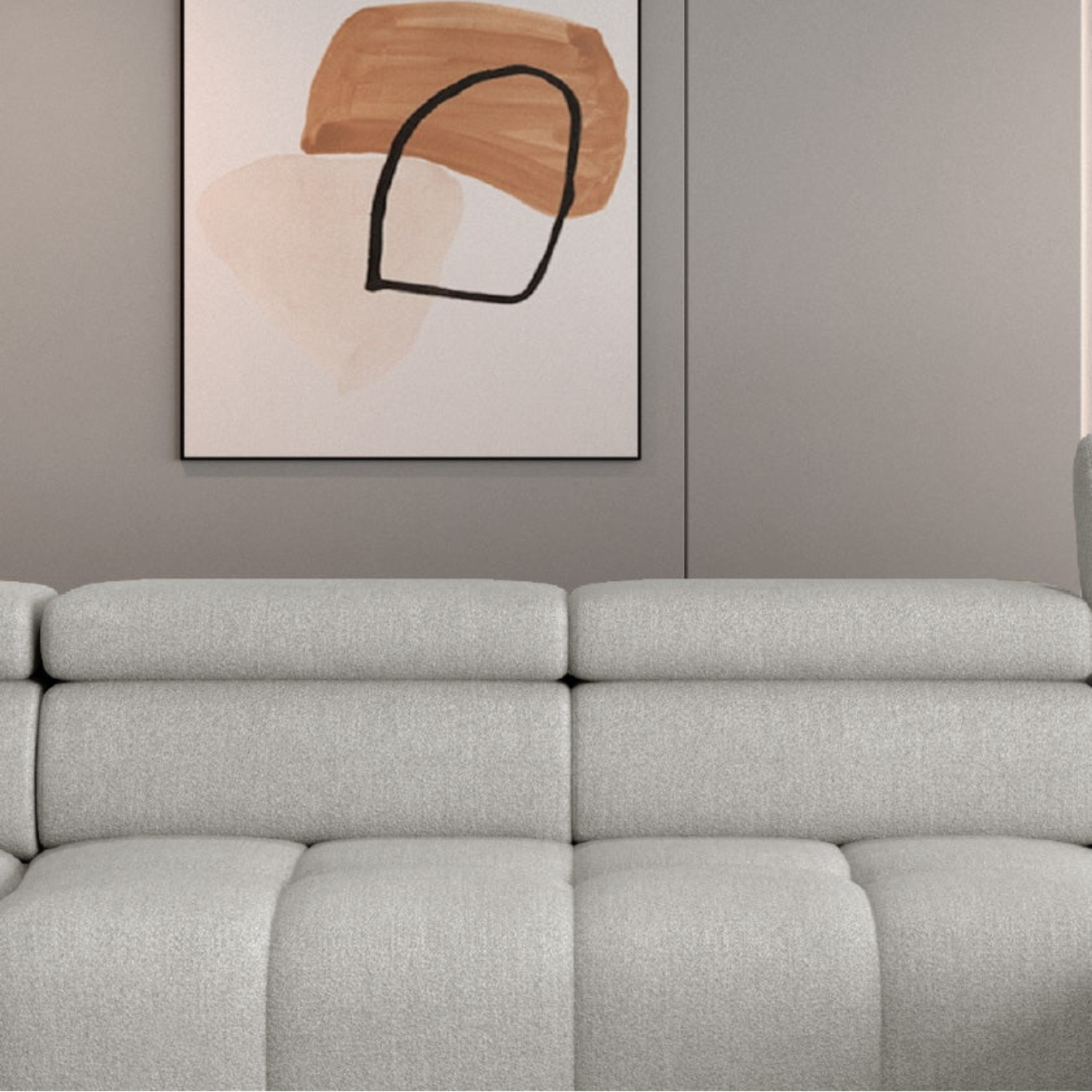 Canapé d'angle moderne avec réglage électrique de la profondeur d'assise Le canapé d'angle