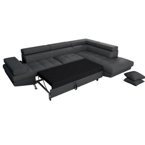 Canapé d'angle convertible panoramique 5 places avec coffre – Confort, design et praticité au quotidien