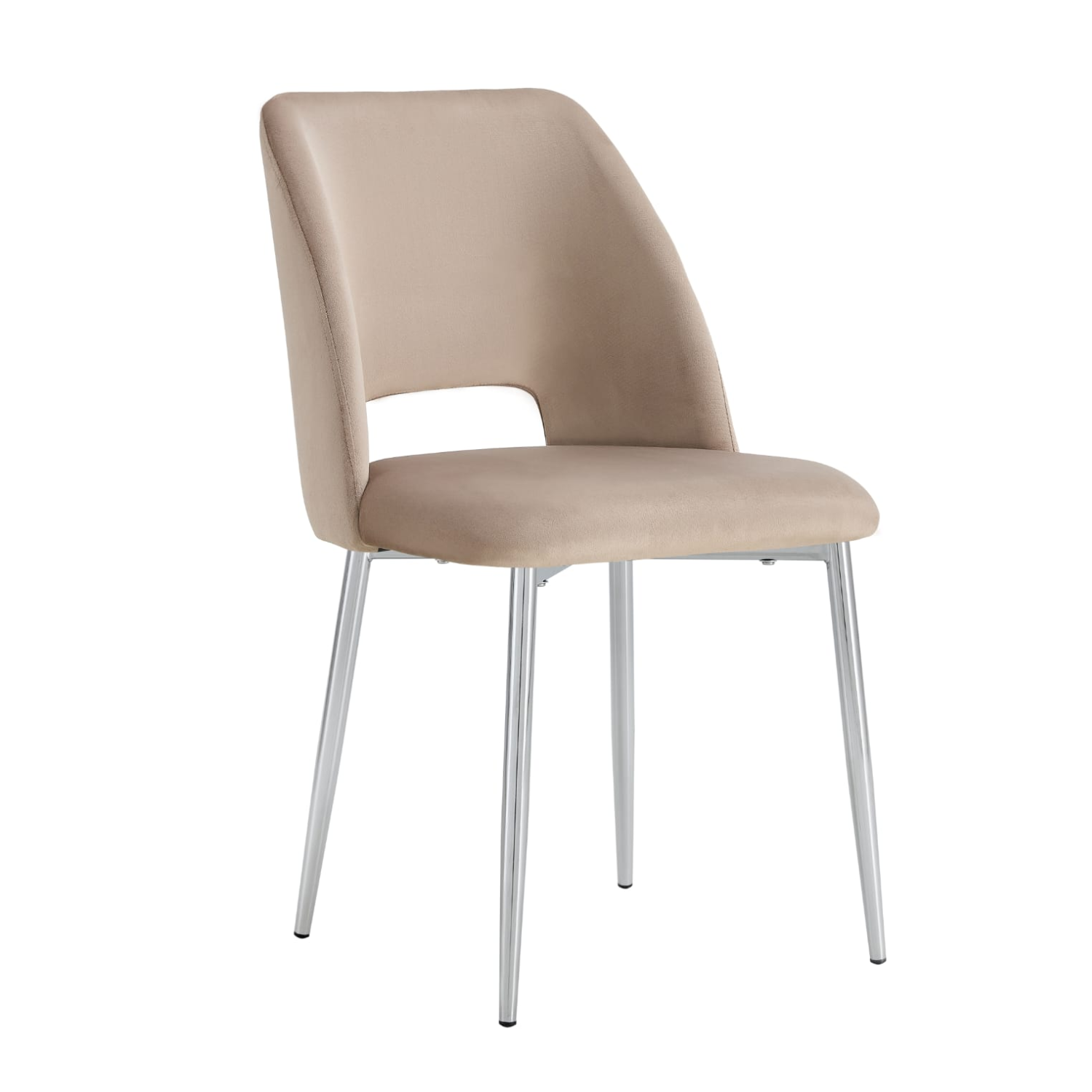 Chaise en Tissu Doudou, Velours ou Sergé – Pieds Métal Noir ou Chrome