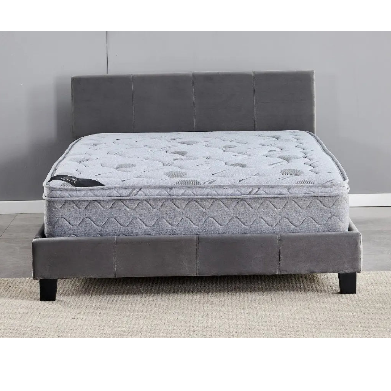 Lit Velours Bella 140x190 cm – Design Moderne et Élégant | Noir ou Taupe