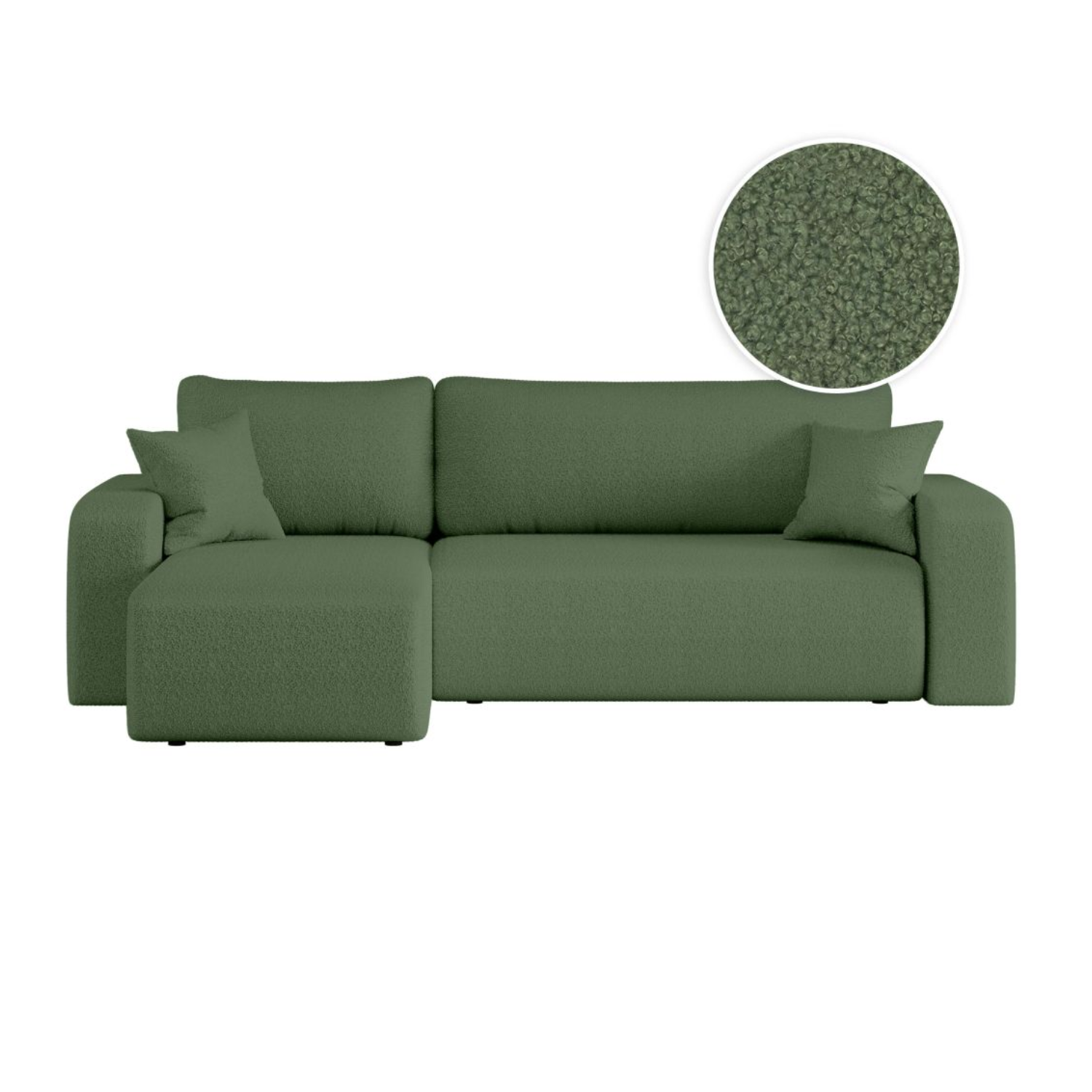 Canapé d'angle convertible et réversible 4 places en tissu bouclette