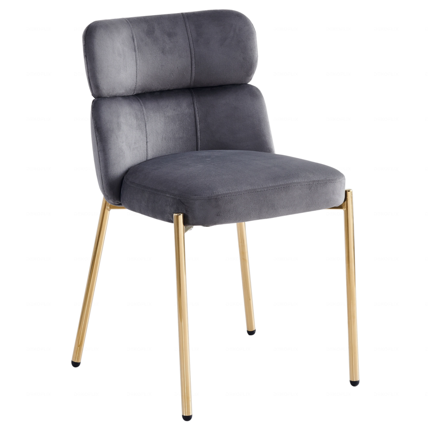 Chaise en Velours avec Piétement en Acier Inoxydable