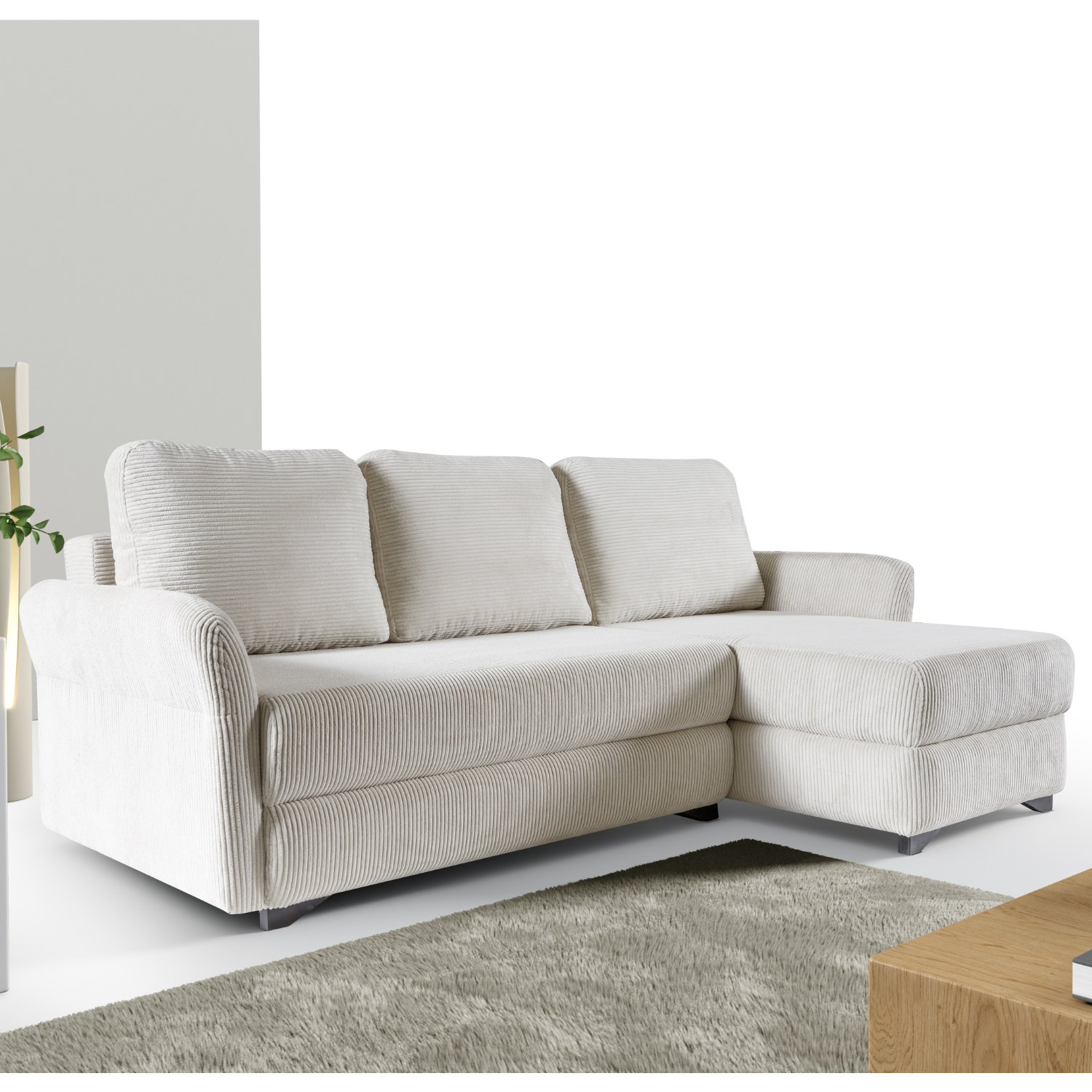 Canapé d’angle moderne avec lit et rangement intégré – 238 cm