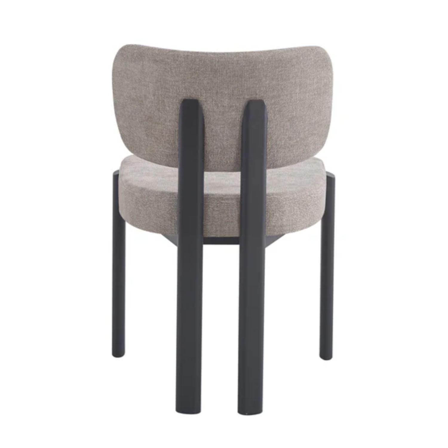 Chaise en tissu chenille et pieds métal noir