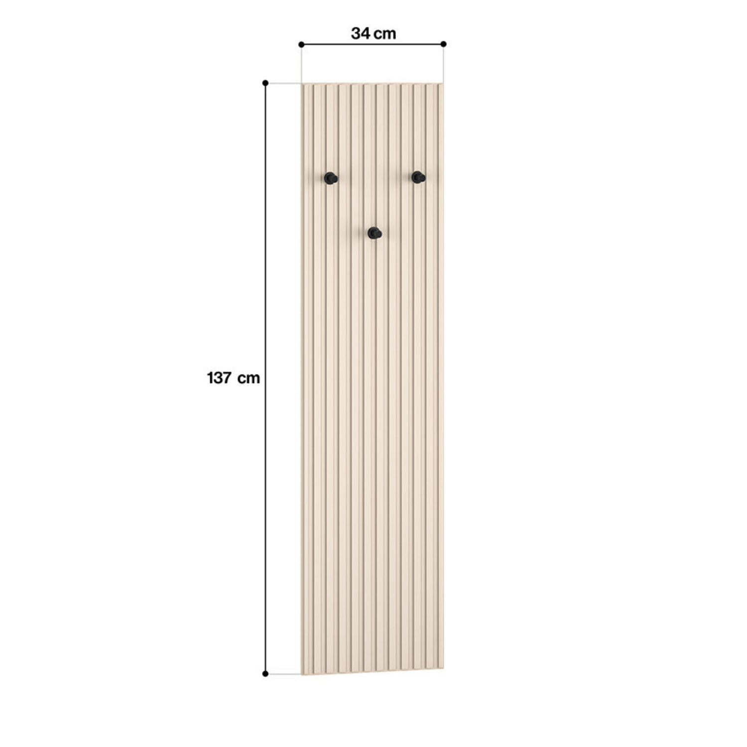 Cintre  Cachemire, MDF Fraisé, 3 Supports Noirs pour Vêtements d'Extérieur