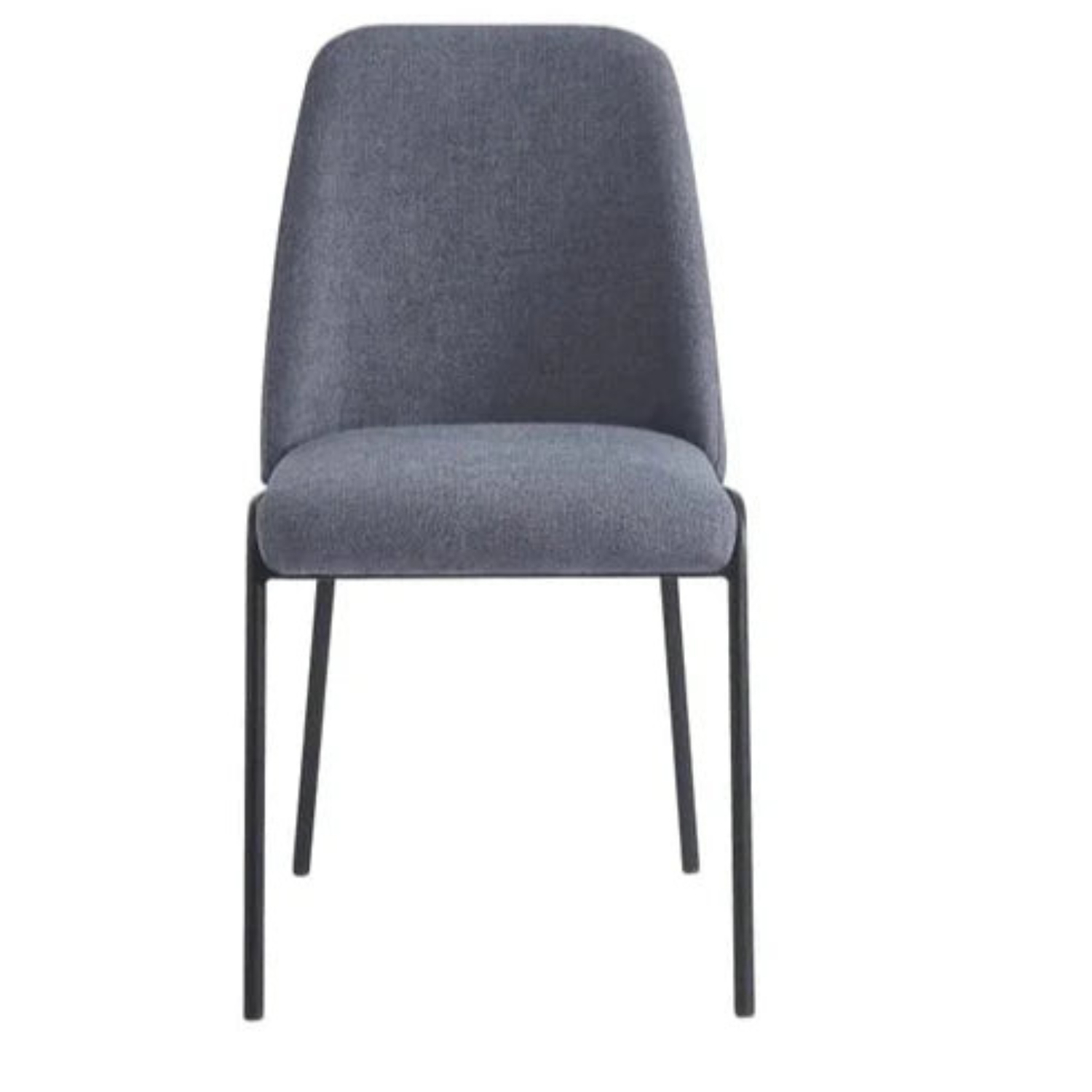 Chaise en Tissu Effet Lin avec Pieds en Métal Noir