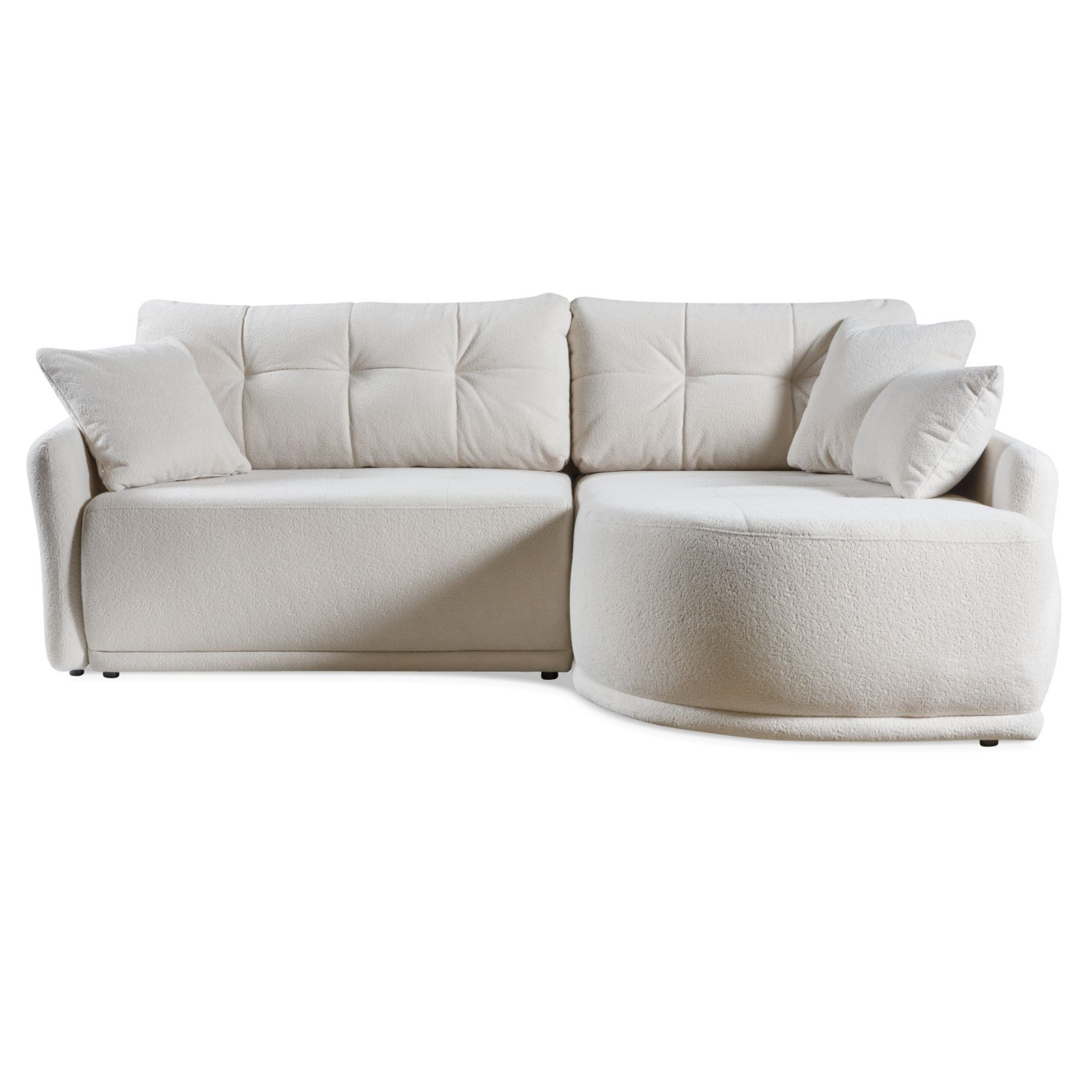 Canapé d’angle extensible avec rangement – 246 cm – Côté droit – Beige