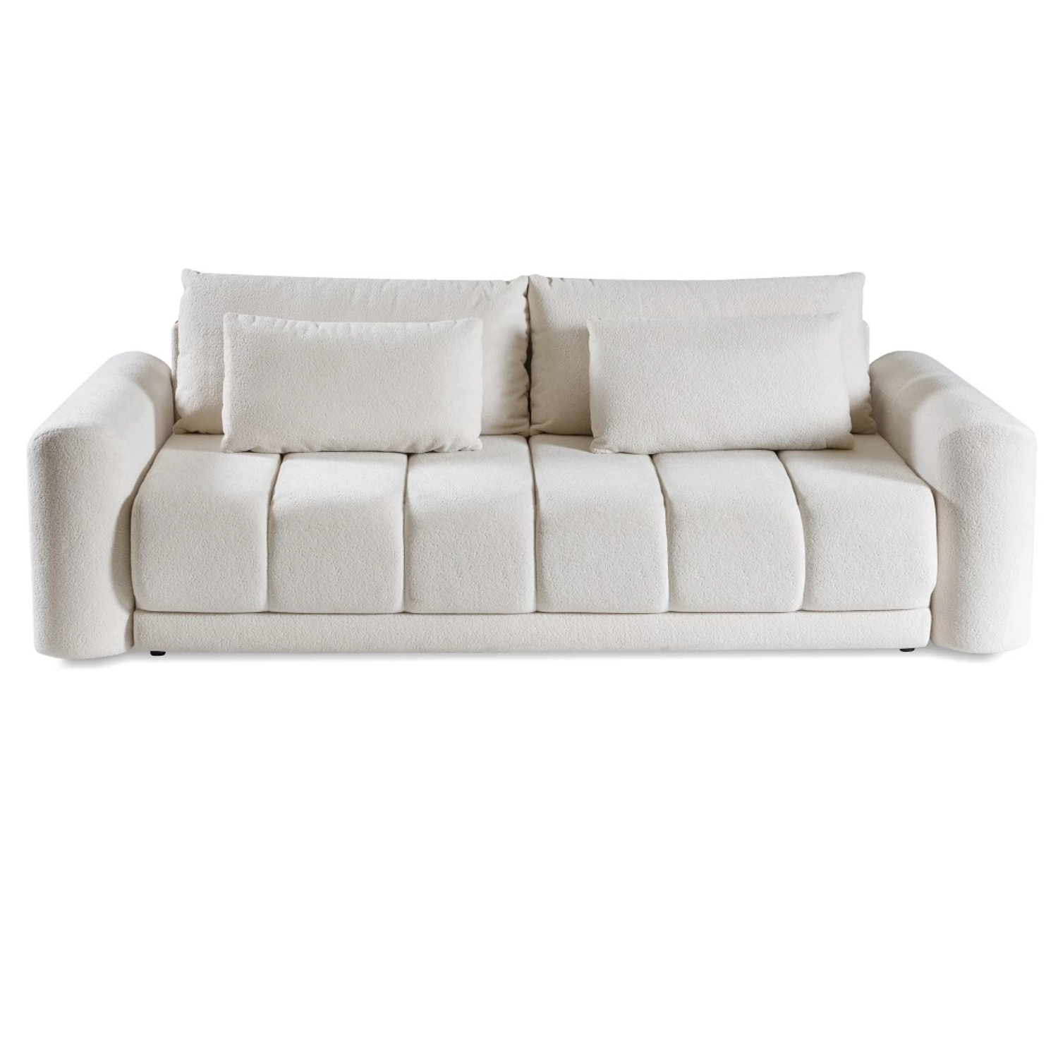 Canapé-lit 3 places 250 cm – Beige, convertible avec coffre et couchage XXL 163x200 cm