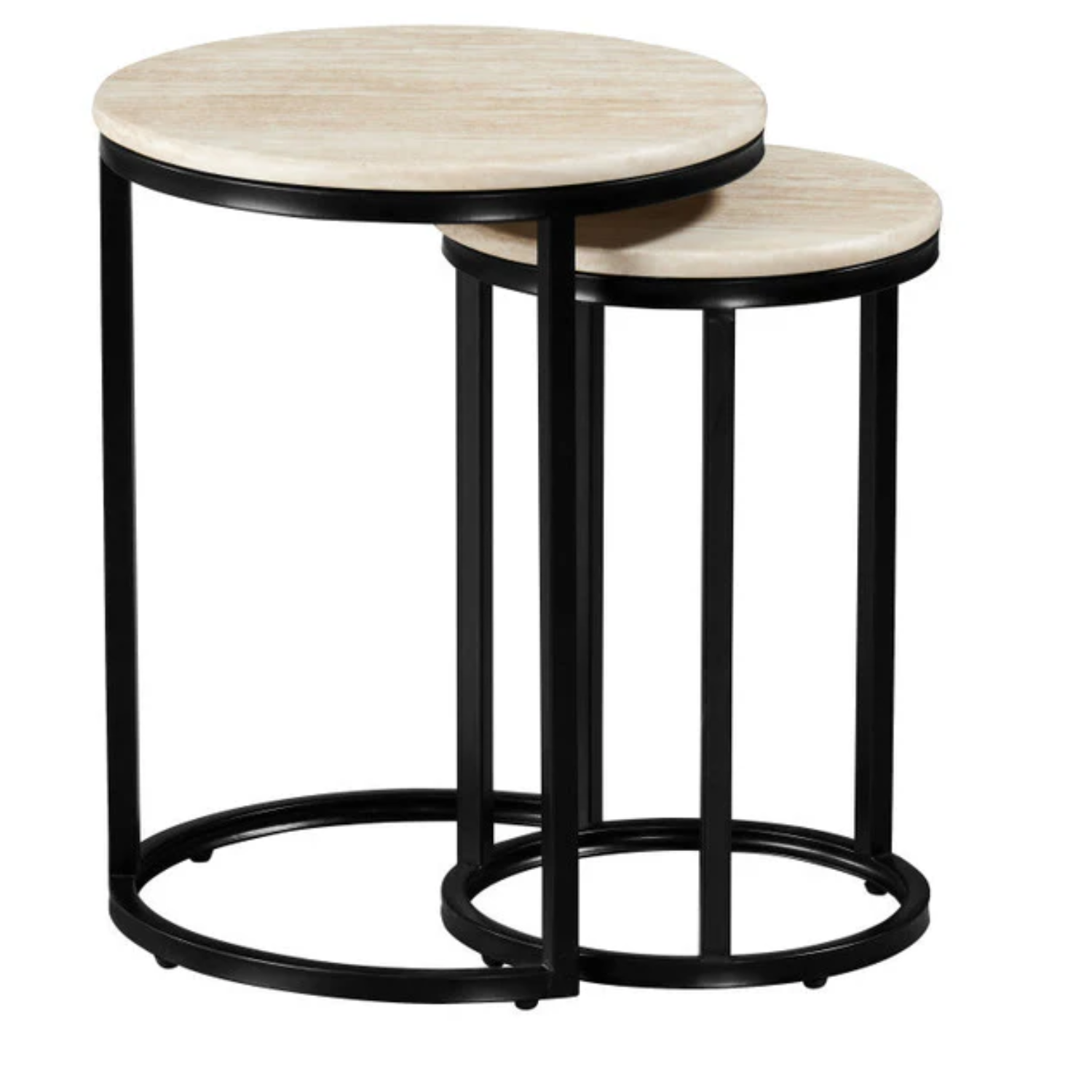 Table Zyra Design – Plateau Céramique Travertin et Piétement Acier Moderne
