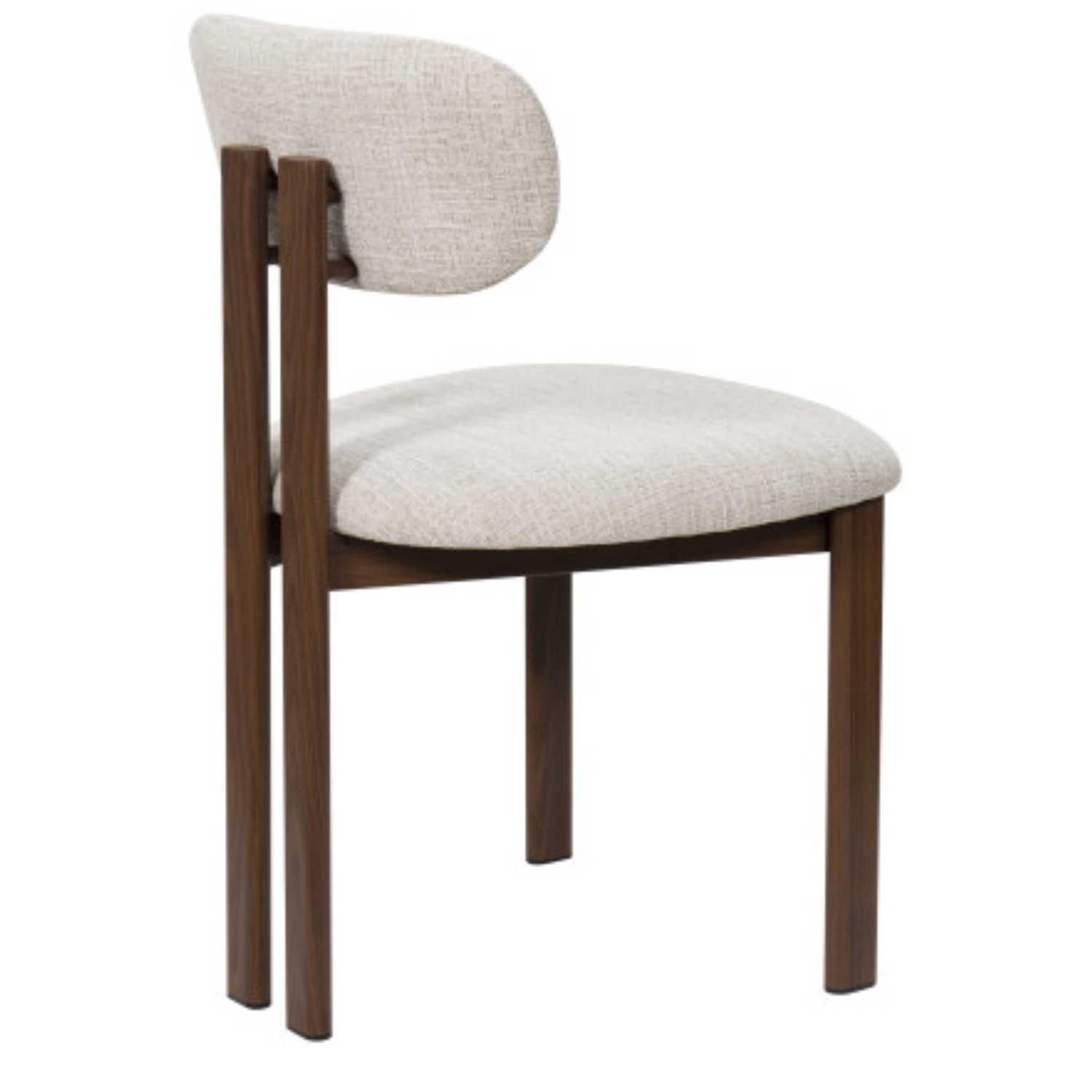 Chaise design VARENA – Assise et dossier en tissu, piétement acier (Blanc ou Beige)