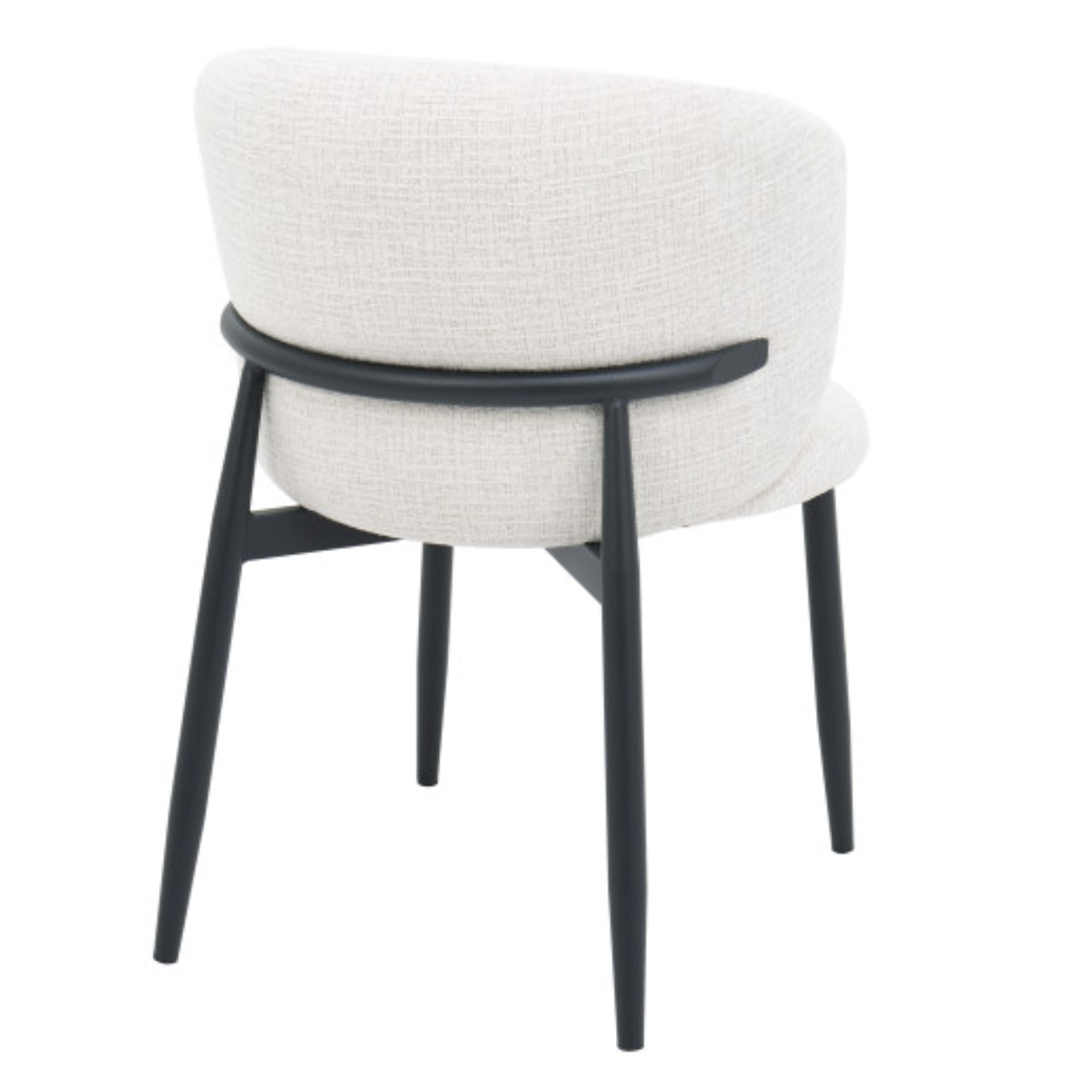 Chaise design – Assise et dossier en tissu, piétement acier (Beige ou Blanc)