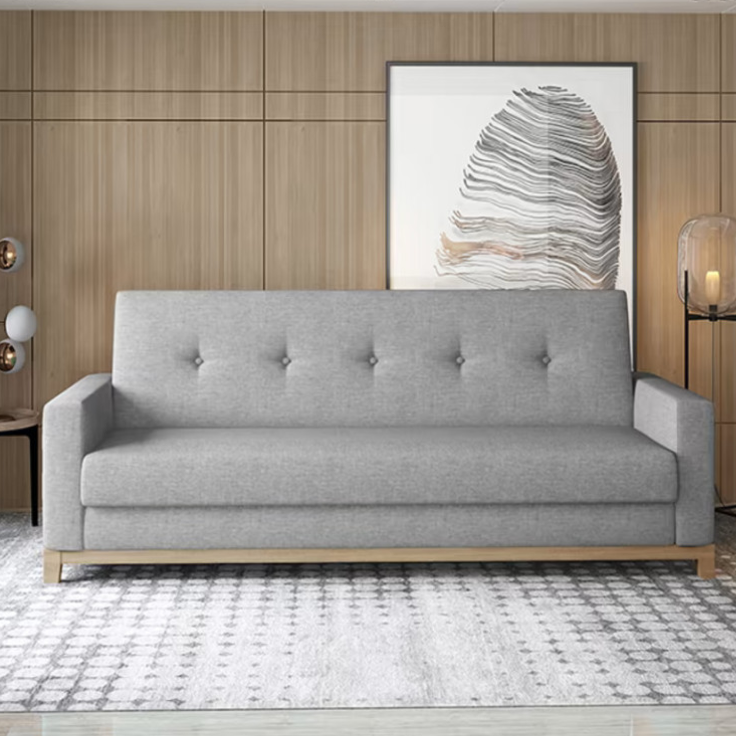 Canapé convertible 3 places en tissu