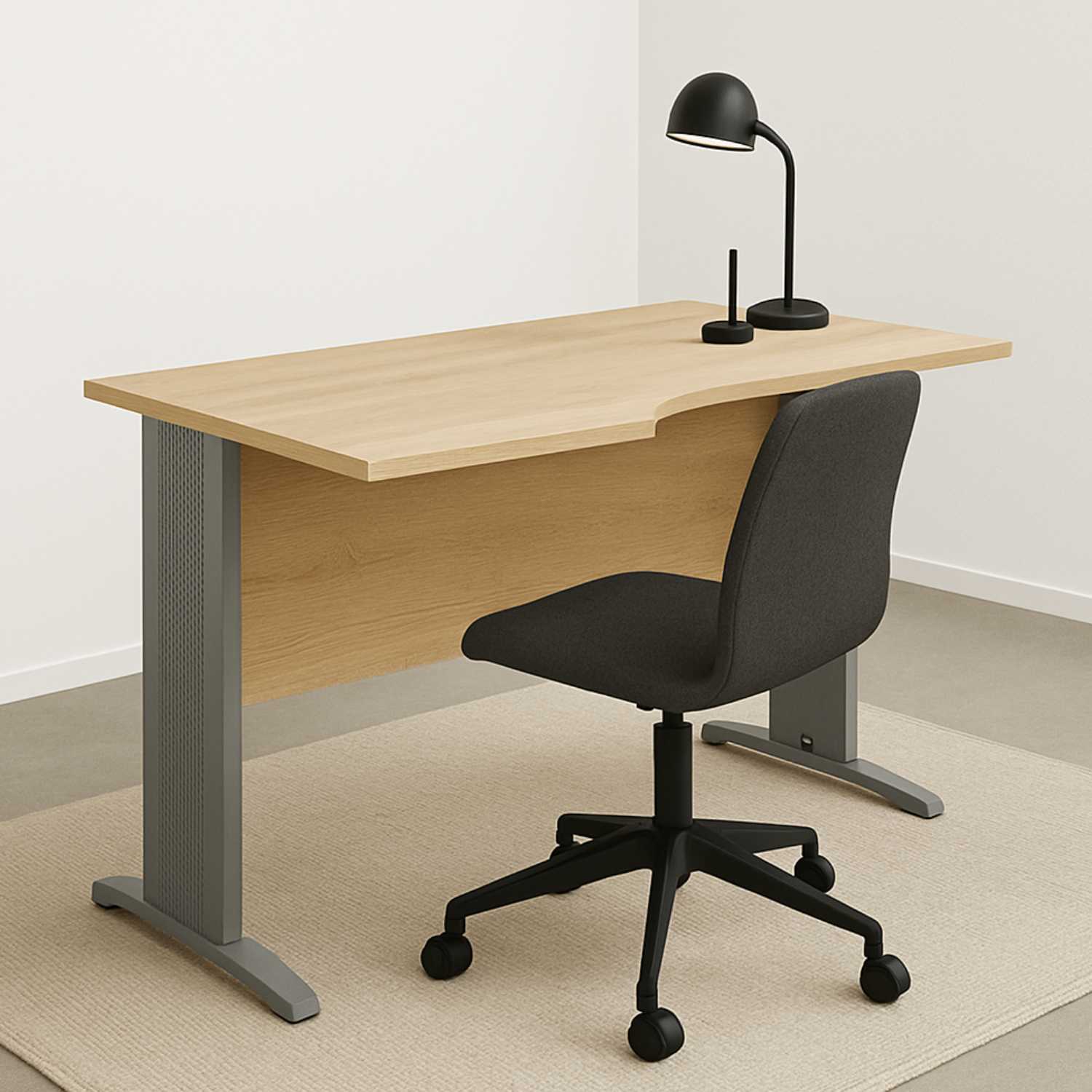 Bureau Moderne avec Bordure ABS - Résistant aux Rayures et à l'Humidité, Design Élégant