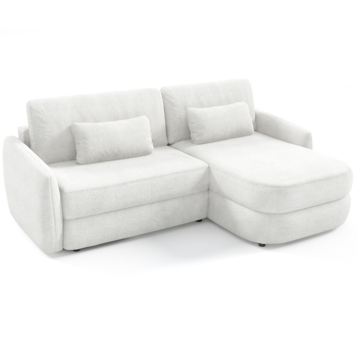 Canapé d’angle extensible avec rangement 240 cm – Crème