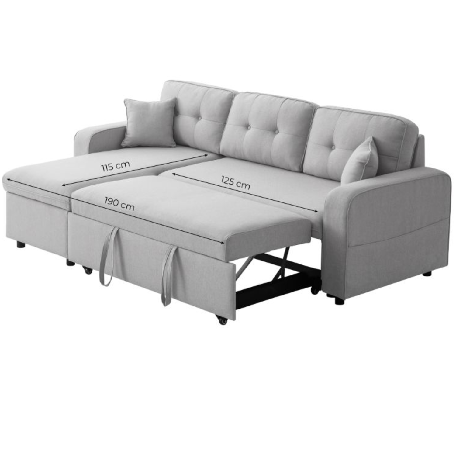 Canapé d'angle  convertible réversible en tissu